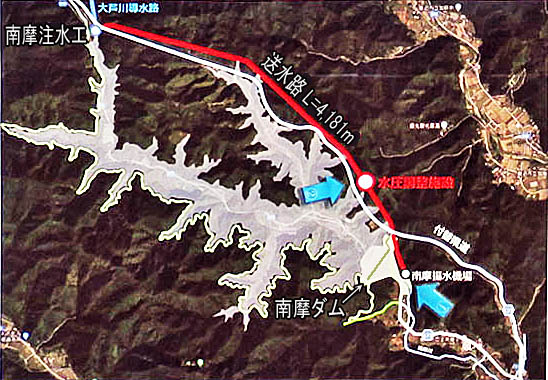 南摩(なんま)ダム本体の左岸側 2021/11/27堤体建設地、本体の右岸側 2021/11/27ダムサイト付近の橋梁建設現場を下流側から 2021/11/27南摩注水工 2021/11/27ダムカード