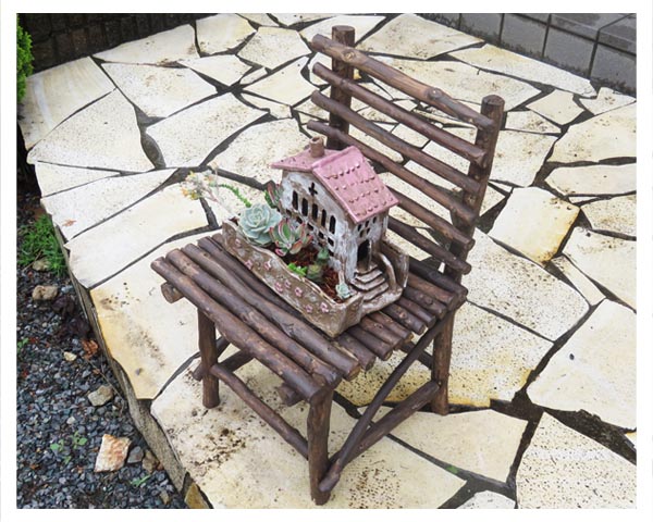 植木鉢スタンド植物スタンド藤の木の枝の椅子 花台 手作り - その他
